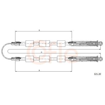 Tirette à câble, frein de stationnement COFLE OEM 46517955 Tirette à câble, frein de stationnement COFLE OEM 46517955