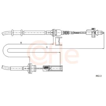 Tirette à câble, commande d'embrayage COFLE [92.462.3]