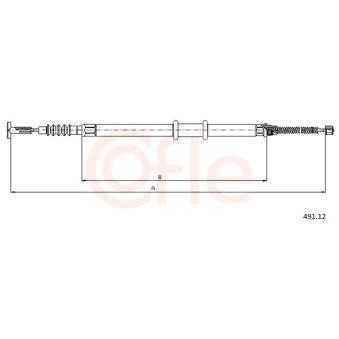 Tirette à câble, frein de stationnement COFLE OEM 46757058
