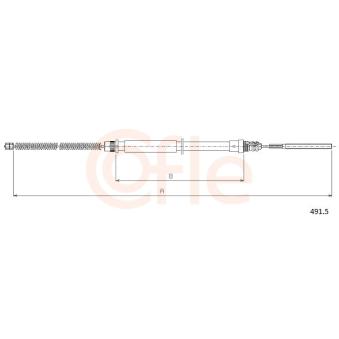 Tirette à câble, frein de stationnement COFLE 92.491.5 pour CITROEN JUMPY 1.9 TD - 92cv