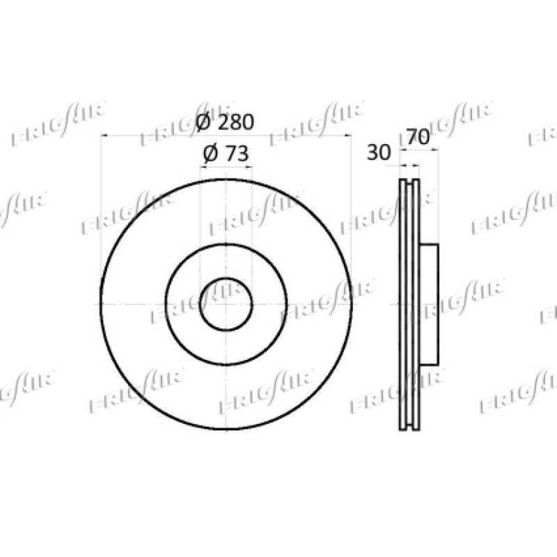 Jeu de 2 disques de frein arrière FRIGAIR DC03.112 - Visuel 1