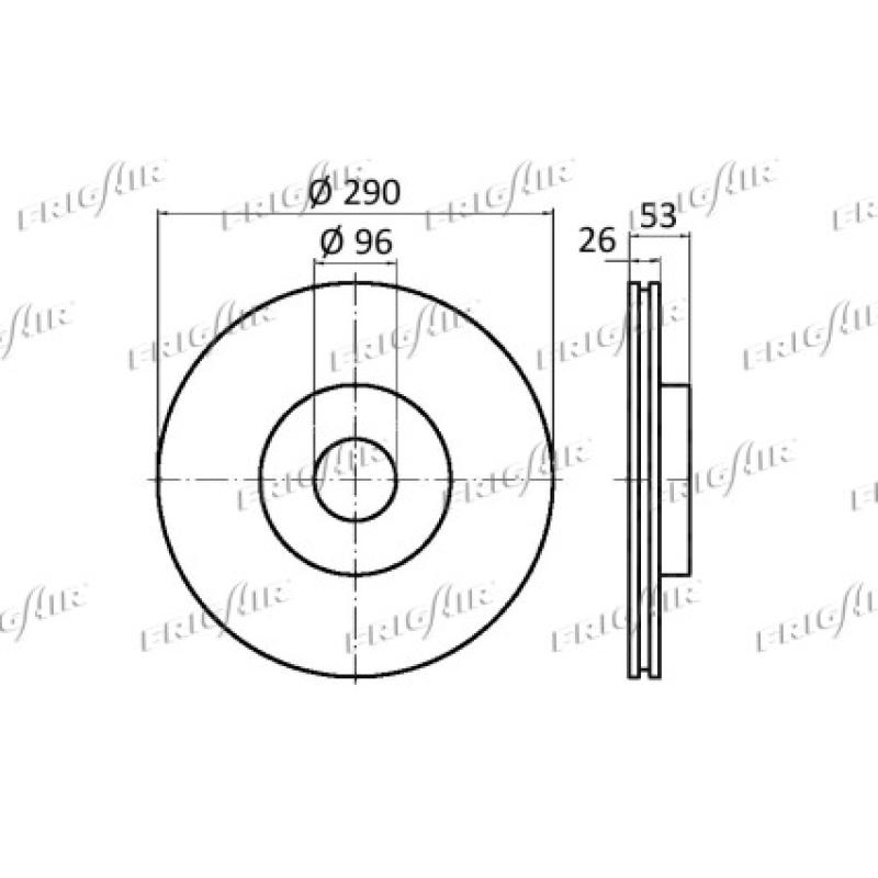 Jeu de 2 disques de frein avant FRIGAIR DC21.106 - Visuel 1