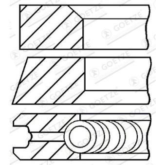 Jeu de segments de pistons GOETZE ENGINE 08-104100-00 pour RENAULT CLIO 1.2 - 54ch
