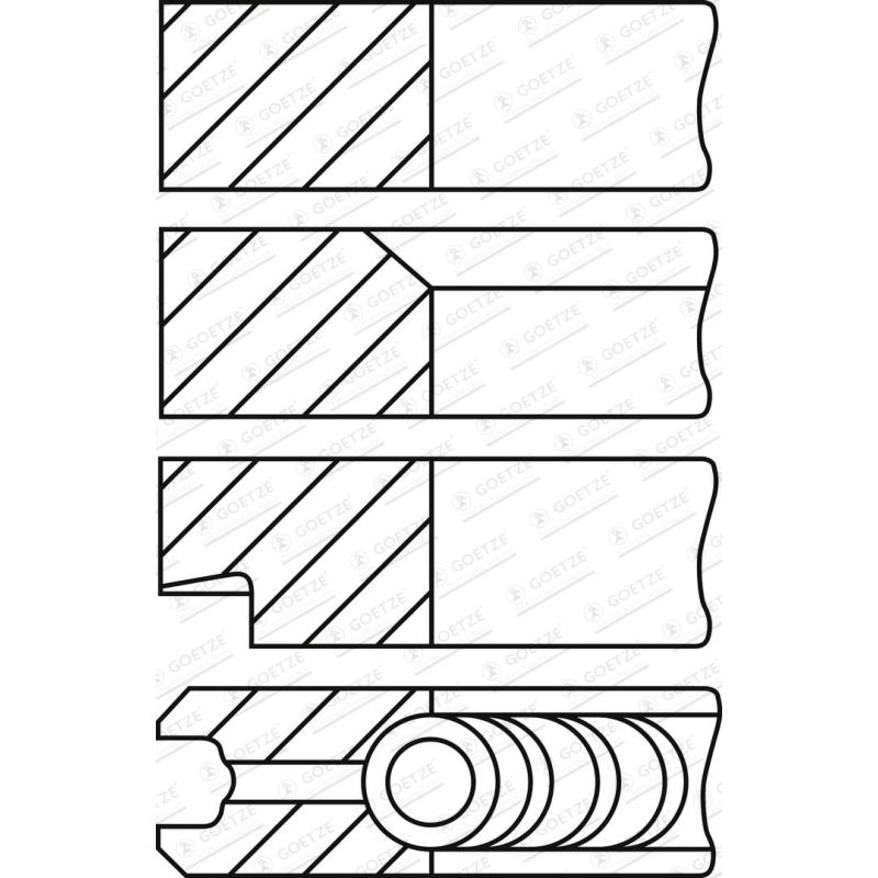 Jeu de segments de pistons GOETZE ENGINE 08-106700-00 - Visuel 1