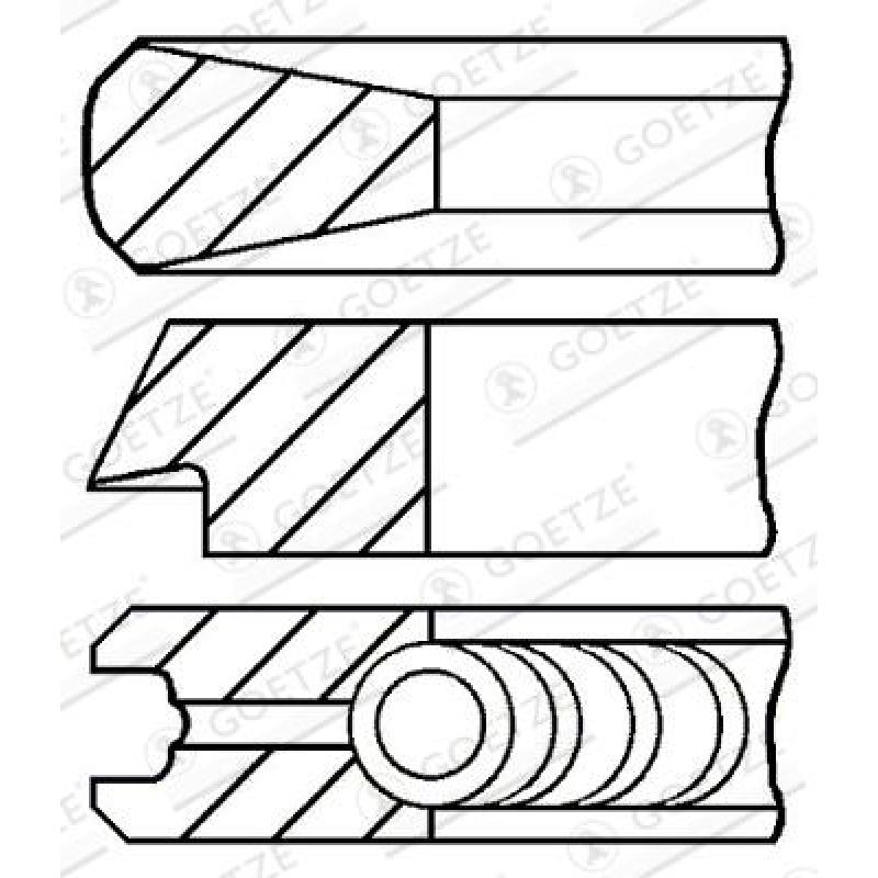 Jeu de segments de pistons GOETZE ENGINE 08-108000-10 - Visuel 1