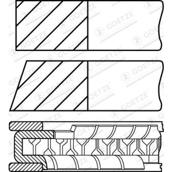 Jeu de segments de pistons GOETZE ENGINE 08-116107-00