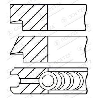 Jeu de segments de pistons GOETZE ENGINE 08-124700-00 pour ALFA ROMEO 156 2.0 16V TS - 150cv