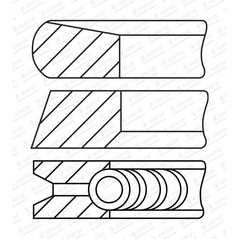 Jeu de segments de pistons GOETZE ENGINE 08-137500-30 - Visuel 1