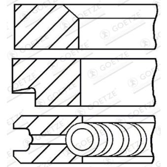 Jeu de segments de pistons GOETZE ENGINE 08-176600-00 pour MERCEDES-BENZ CLASSE S 280 S - 156cv
