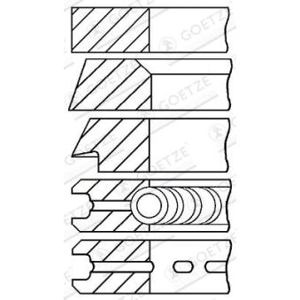 Jeu de segments de pistons GOETZE ENGINE OEM 244856