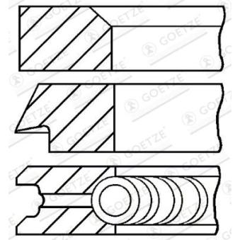 Jeu de segments de pistons GOETZE ENGINE 08-203108-00