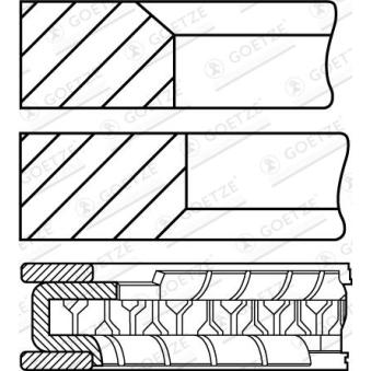 Jeu de segments de pistons GOETZE ENGINE 08-207400-10