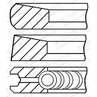 Jeu de segments de pistons GOETZE ENGINE 08-287107-00