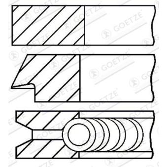 Jeu de segments de pistons GOETZE ENGINE 08-294400-00