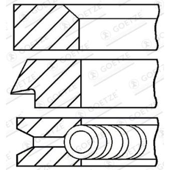 Jeu de segments de pistons GOETZE ENGINE 08-304000-00