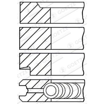 Jeu de segments de pistons GOETZE ENGINE 08-314900-10
