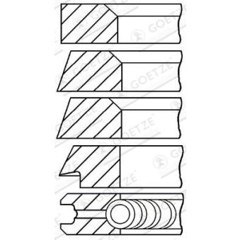 Jeu de segments de pistons GOETZE ENGINE OEM 84953B
