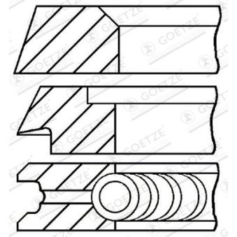 Jeu de segments de pistons GOETZE ENGINE 08-319600-10