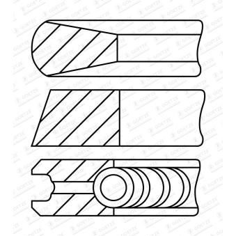 Jeu de segments de pistons GOETZE ENGINE 08-320206-30