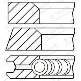 Jeu de segments de pistons GOETZE ENGINE 08-334707-10
