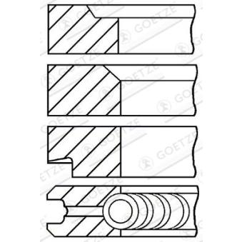 Jeu de segments de pistons GOETZE ENGINE OEM 550116 Jeu de segments de pistons GOETZE ENGINE OEM 550116
