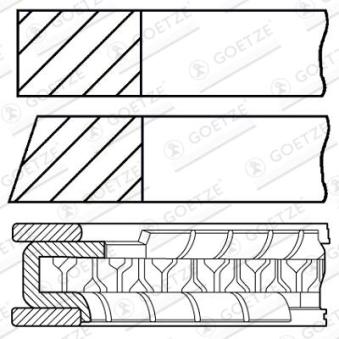 Jeu de segments de pistons GOETZE ENGINE 08-374407-00