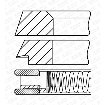 Jeu de segments de pistons GOETZE ENGINE 08-390200-00