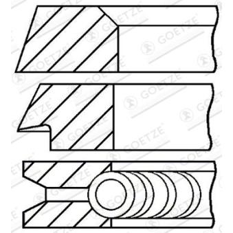 Jeu de segments de pistons GOETZE ENGINE [08-394600-00]