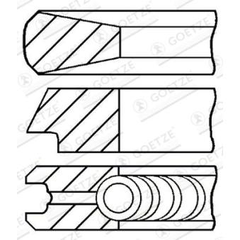 Jeu de segments de pistons GOETZE ENGINE 08-424008-00