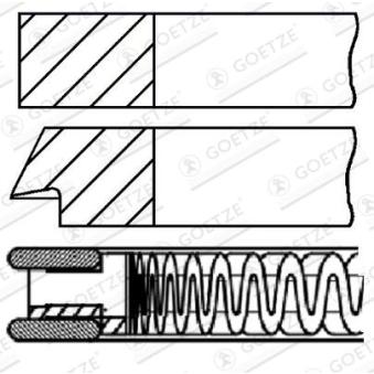 Jeu de segments de pistons GOETZE ENGINE 08-424407-00 pour FORD ECOSPORT 1.5 Ti - 112cv