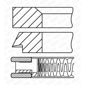 Jeu de segments de pistons GOETZE ENGINE 08-424707-00