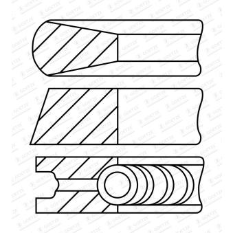 Jeu de segments de pistons GOETZE ENGINE 08-431900-10 pour CITROEN MEHARI 2.0 CRDi - 113cv