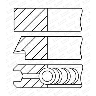 Jeu de segments de pistons GOETZE ENGINE 08-432200-10 pour MAZDA B SERIE 520 d - 177cv