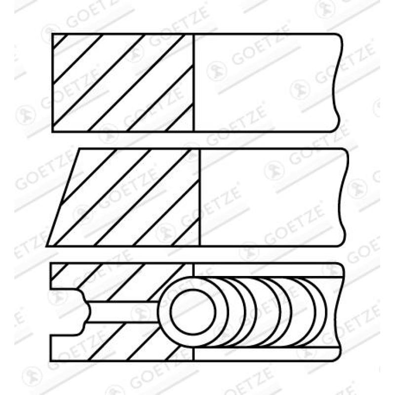 Jeu de segments de pistons GOETZE ENGINE 08-436300-10 - Visuel 1