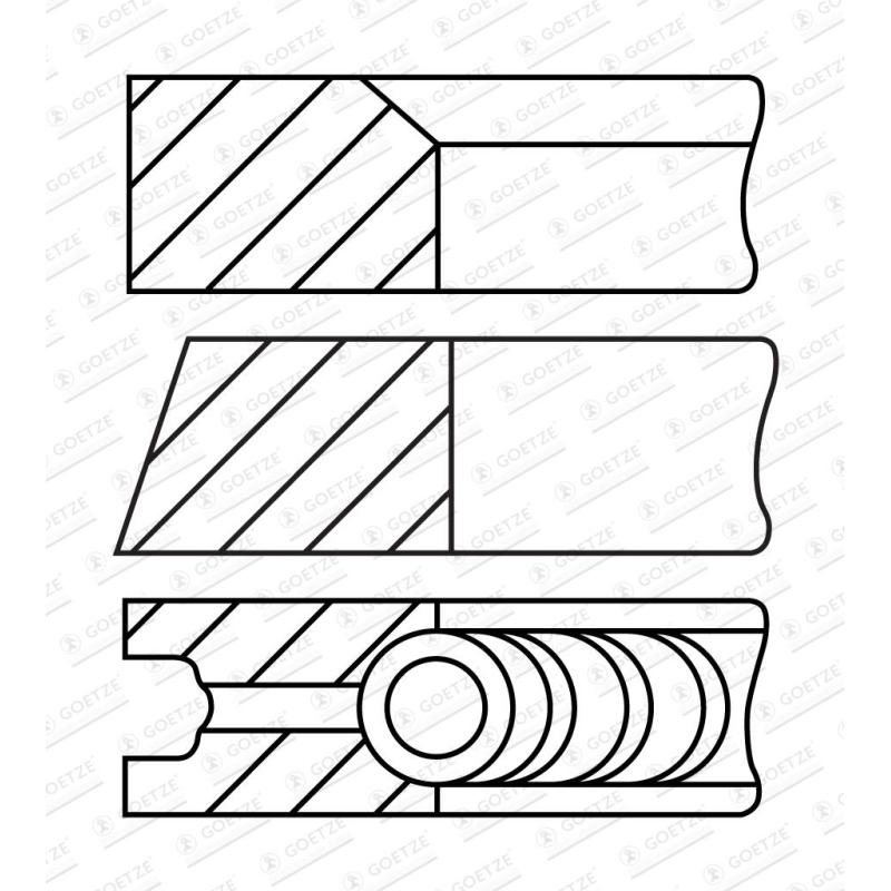 Jeu de segments de pistons GOETZE ENGINE 08-439300-10 - Visuel 1