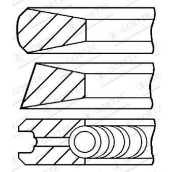 Jeu de segments de pistons GOETZE ENGINE OEM 01174993 Jeu de segments de pistons GOETZE ENGINE OEM 01174993