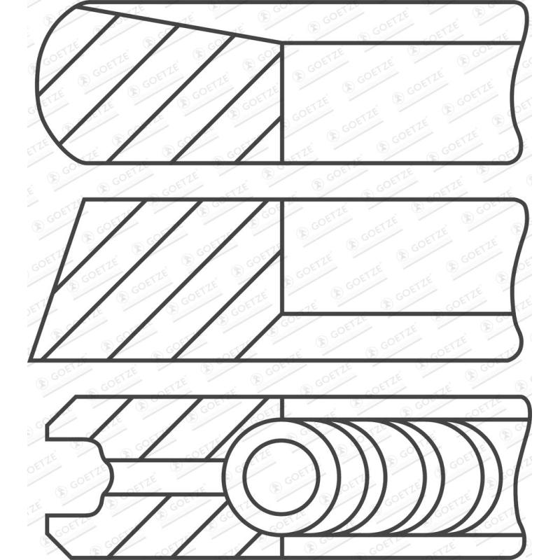 Jeu de segments de pistons GOETZE ENGINE 08-443100-00 - Visuel 1