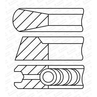 Jeu de segments de pistons GOETZE ENGINE 08-447600-00