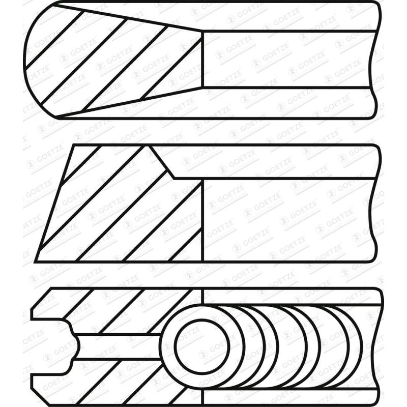 Jeu de segments de pistons GOETZE ENGINE 08-447600-00 - Visuel 1