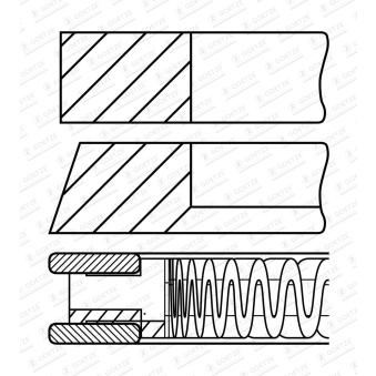 Jeu de segments de pistons GOETZE ENGINE [08-449300-00]