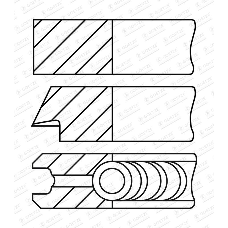 Jeu de segments de pistons GOETZE ENGINE 08-449700-00 - Visuel 1