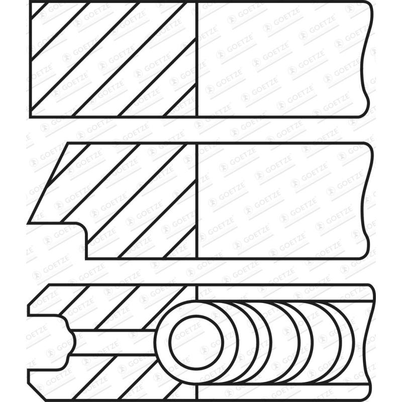 Jeu de segments de pistons GOETZE ENGINE 08-449900-00 - Visuel 2