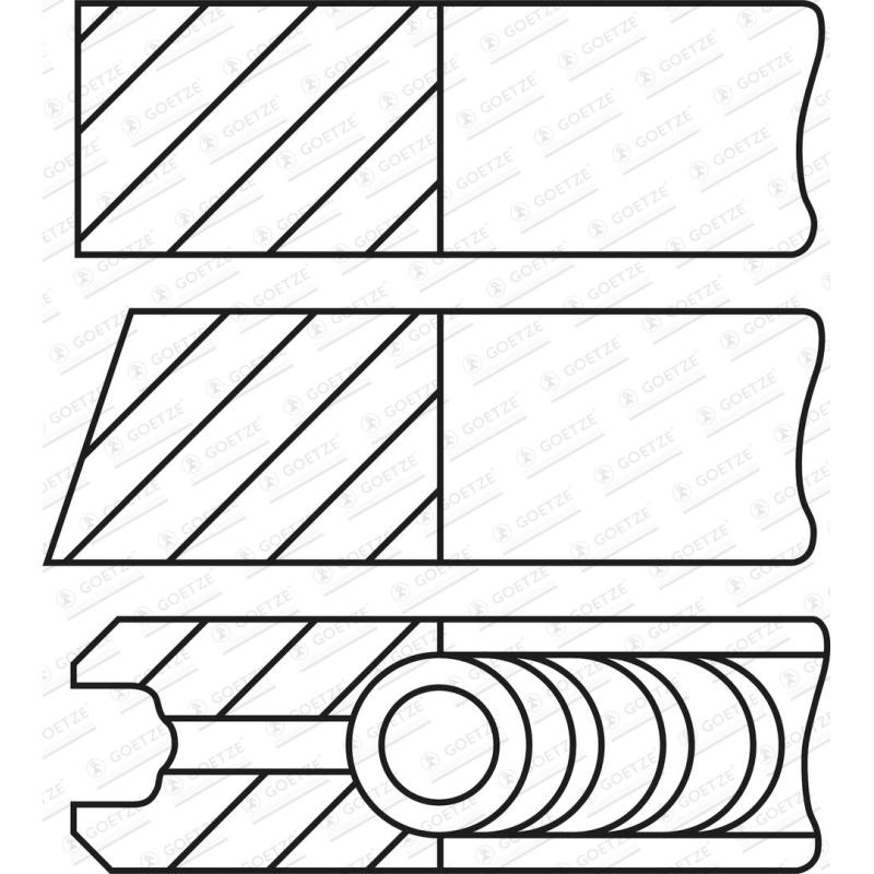 Jeu de segments de pistons GOETZE ENGINE 08-450500-00 - Visuel 1