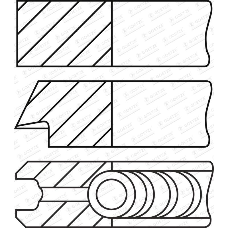 Jeu de segments de pistons GOETZE ENGINE 08-451500-00 - Visuel 2