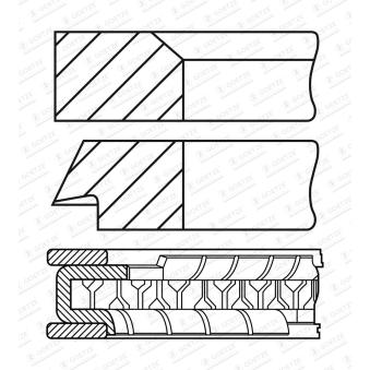 Jeu de segments de pistons GOETZE ENGINE 08-451610-00