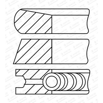 Jeu de segments de pistons GOETZE ENGINE 08-452007-00 pour FORD RANGER 1.7 CDTI - 110cv