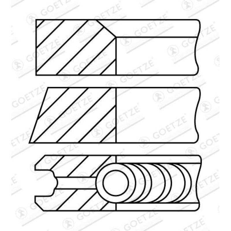 Jeu de segments de pistons GOETZE ENGINE 08-452900-00 - Visuel 1