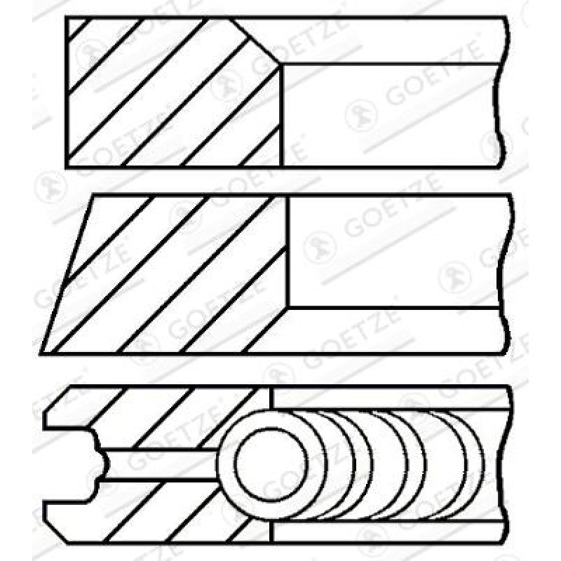 Jeu de segments de pistons GOETZE ENGINE 08-452900-10 - Visuel 1