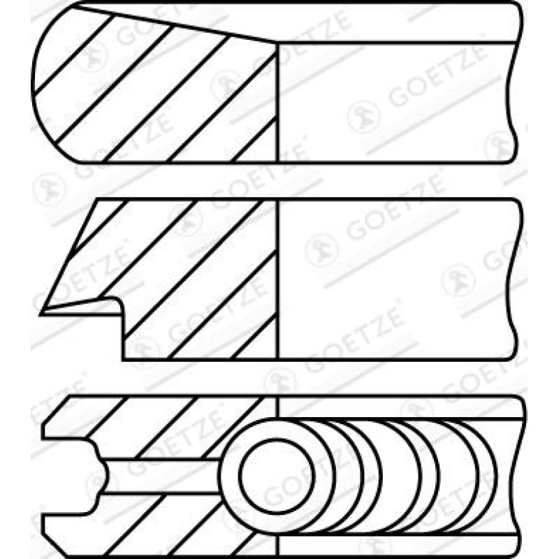 Jeu de segments de pistons GOETZE ENGINE 08-453100-00 - Visuel 1