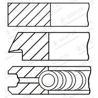 Jeu de segments de pistons GOETZE ENGINE 08-501907-00